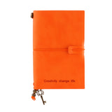 Max Portable Leather Notebook Blank Page, Travel Journal Diary Notes Orange