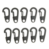Maxbell 10Pcs Mini Alloy Key Buckle Snap Spring Clip Hook Carabiner Keychain Black