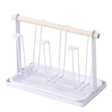 Maxbell Stylish Iron Mug Holder Cup Rack 6 Protective Hooks for Bottles Countertop White