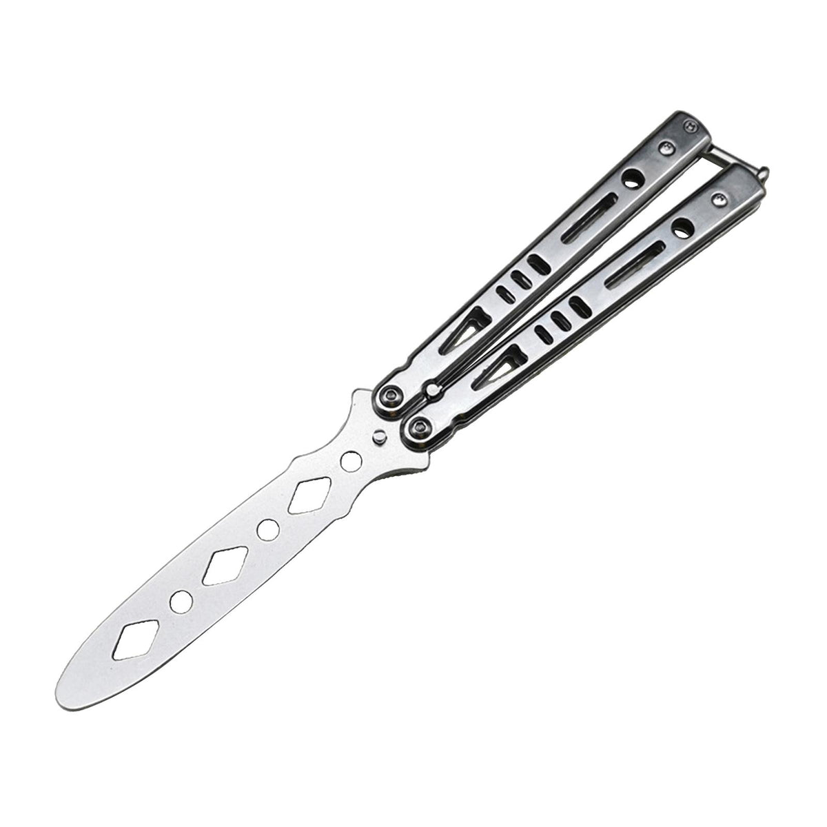 Maxbell Steel Butterfly Practice Knife Trainer Training Tool Portable Silver