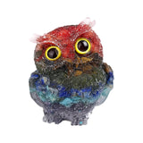Maxbell Natural Crystal Stone Gravel Owl Figurine Home Decor Collectible Owl Statue StyleA