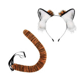Maxbell Tiger Ears and Tail Set Ears Headband Headdress for Birthdays Carnival