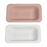 Maxbell Maxbell 2Pcs Extendable Strainer Basket Storage Rack Hanging Shelf for Pasta Fruits White and Pink