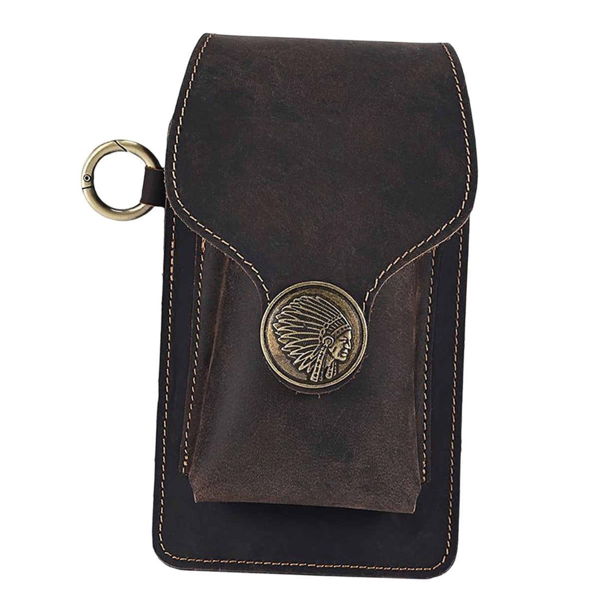 Maxbell Waist Bag Pouch Carrying Case for Men Belt Loop Phone Holster for Outdoor Dark Brown