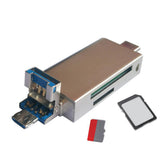Max Maxb 3 in 1 USB Type C/USB/Micro USB TF SD Memory Card Reader OTG Adapter gold