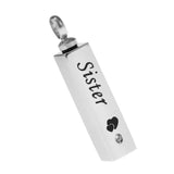 Maxbell Stainless Steel Cube Urn Memorial Ash Keepsake Cremation Pendant Sister