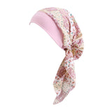 Maxbell Soft Women Turban Head Wrap Hat Sleep Turbans Cap Headband Girls Hair Cover Pink