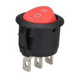 Maxbell Round Rocker Switch Third Gear Three Foot Pin Switch Position Twist  Red