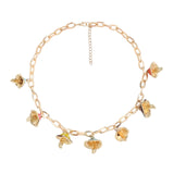 Maxbell Cute Mushroom Pendant Necklace Adjustable Punk Gift Lovely for Girls
