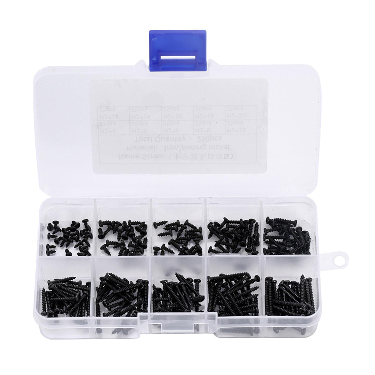 Maxbell 250 Pieces M2 Self Tapping Screw DIY Drilling Screws Assortment Kit Black