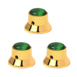 Maxbell 3 Pieces Metal Guitar Knobs for Electric Guitar Bass Control Knob Gold&Green