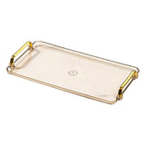 Maxbell Nordic Fruit Dessert Tray with Handles Platters Non Slip Kitchen Organizer Amber L