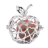 Maxbell Fruit Apple Shape Bead Cage Locket Pendant DIY Necklace Bracelet Green 2
