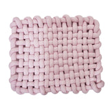 Maxbell Knitted Yarn Blanket Handmade Thick Soft for lounge Sofa pink