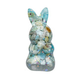 Maxbell Stone Bunny Sculpture Shop Desktop New Year Festive Rabbit Statues Figurines Light Blue