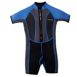 Maxbell Kids 3.5mm Neoprene Wetsuit One-Piece Short Sleeve Jumpsuit Swimwear Blue-2