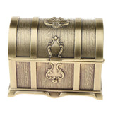 Maxbell Rectangle Vintage Metal Treasure Chest Trinket Jewellery Box Antique Brass