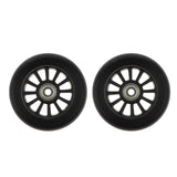 Maxbell 2pcs PU Scooter Wheels Speed Skates Trolley Wheels Replacement 100mm Black