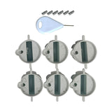 Maxbell 6 Pieces Surfboard Leash Plug 25mm Diameter Surfboard Tail Rudder Slot White