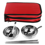 Maxbell Camping Cutlery Set Red (flat-bottomed spoon) two-piece set - Aladdin Shoppers