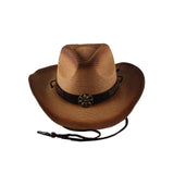 Maxbell Western Cow boy Hat Wide Brim Panama Cowgirl Hat for Summer Beach Vacation Khaki