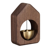 Maxbell Wind Chime with Brass Bell Hanging Walnut for Home Office Door  Black Walnut