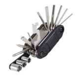 Maxbell 16 in 1 Bike Tire Repair Wrench Tool Multifunctional for Travel Repairing Black