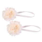 Max 2xPlastic Flower Curtain Tiebacks Holdback Magnetic Buckle Hook Beige White