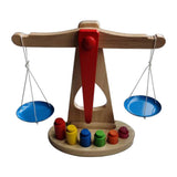 Max Montessori Wooden Balance Beam Scale Toy Balance Game Toy for Toddler Kids