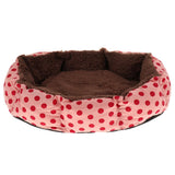 Maxbell Softable and Comfortable Round Shape Dots Pattern Dog Cat Basket Bed