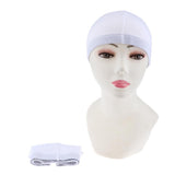 Max 2pcs Spandex Hip-hop Dome Cap for Making Wigs Snood Stretchy Wig Cap White