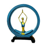 Maxbell Girl Figurines Lady Sculpture Resin Table Ornament Lightweight Circle Design Yoga