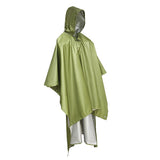 Maxbell Rain Poncho Coat Reusable Tarp Lightweight Shelter for Adult Unisex Outdoor Green