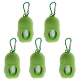 Max 5 Pcs Dog Pooper Bags Pet Dog Poop Dispenser Box Disposable Waste Bag Green