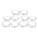 Maxbell 10 Pieces Napkin Buckles Adornment Round Decorative for Holiday Banquet Argent
