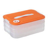 Maxbell Dumpling Storage Box Dumpling Organizer Bins for Kitchen  3 Layer Orange