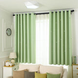 Max Romantic Hollow Star Blackout Curtain for Bedroom Green - 132x160cm - Aladdin Shoppers