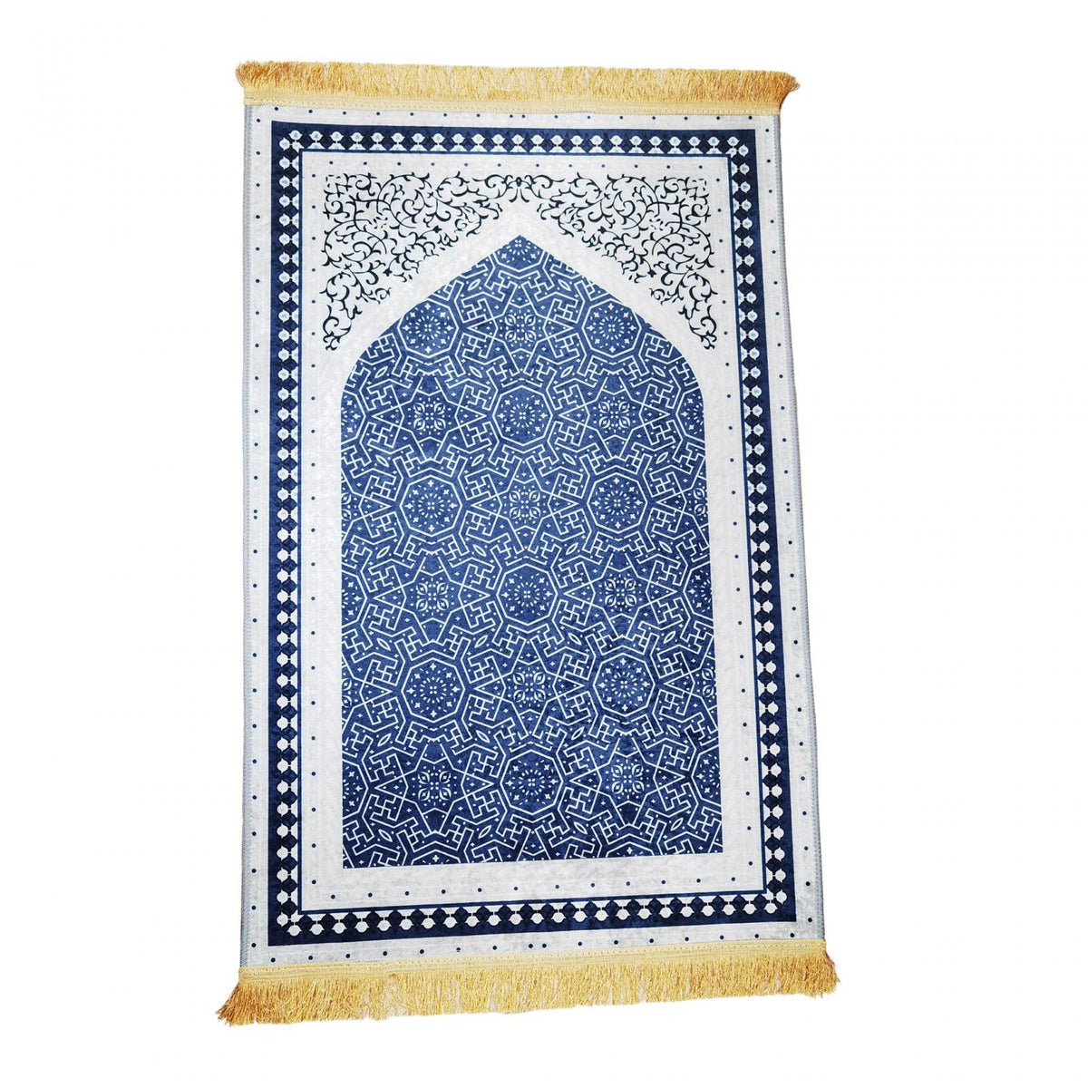 Maxbell Elegant Muslim Prayer Rug Ramadan Gift Exquisite for Eid Bay Window Hallway blue