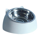 Maxbell Cat Dog Bowl Raised Tilted Elevated Non Slip Pet Container for Dog Cat White