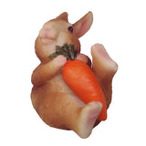 Max Resin Miniature Craft Rabbit Figurines Fairy Garden Decor C-Holding Carrots