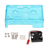 Max ABS Protective Case Box Shell with Cooling Fan for Raspberry Pi  Blue