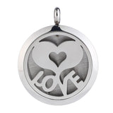 Maxbell Stainless Steel Hollow Round Photo Frame Charms Pendants Love
