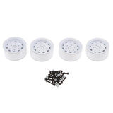 Max 4 Pack 1.9 Beadlock Wheels Rims for 1/10 RC Crawler White Circle
