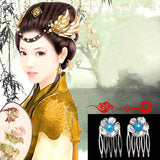 Maxbell Flower Wedding Bridal Chinese Hair Comb Bead Headpiece Hair Clip Pin Jewelry Blue