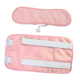 Maxbell Castor Oil Pack Compress Adjustable Flannel Anti Oil Leak for Waist and Neck Pink Sticker Strap