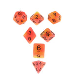 Max 7pcs Polyhedral Dice Set for Dungeons and Dragons RPG Board Game Red Yellow
