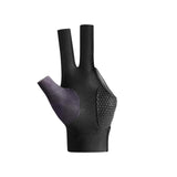 Maxbell Three Fingers Gloves Left Hand Anti Slip Elastic Pool Cue Mitts Black Purple