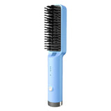 Maxbell Hair Straightener Brush Travel Size Birthday Presents Hair Straightener Comb Blue