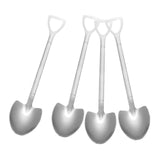 Maxbell Ice Cream Spoon Coffee Spoon Cutlery Shovel Shape Stirring Scoop Flatware point silver