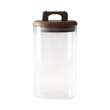 Maxbell Glass Storage Container Transparent Sealed Wooden Lid food tea 1000ml